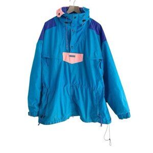 VTG 90s Men's Sz XL Columbia Radial Sleeve Blue Purple Orange Anorak Jacket